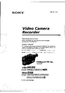 Sony CCD TRV 35 manual. Camera Instructions.